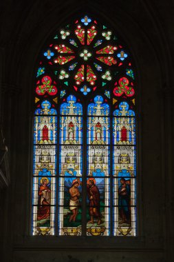 vitray pencereler saint gatien Katedrali Tours, Fransa.