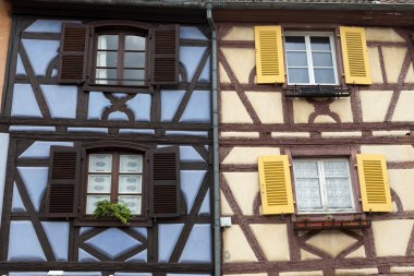 yarı ahşap evleri, colmar, alsace, Fransa