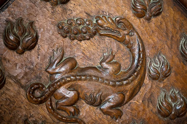 Heraldic motifs in the castle Chambord. .Valley of the river Cher. France — Stock Photo, Image