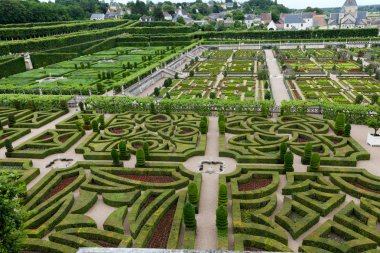 Gardens and Chateau de Villandry in Loire Valley in France clipart