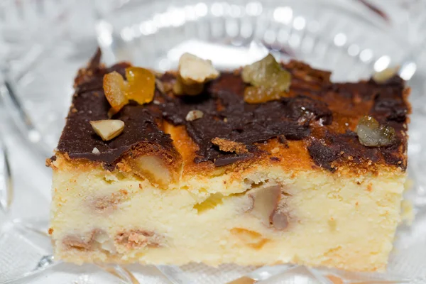 Cheesecake slice on a Plate — Zdjęcie stockowe