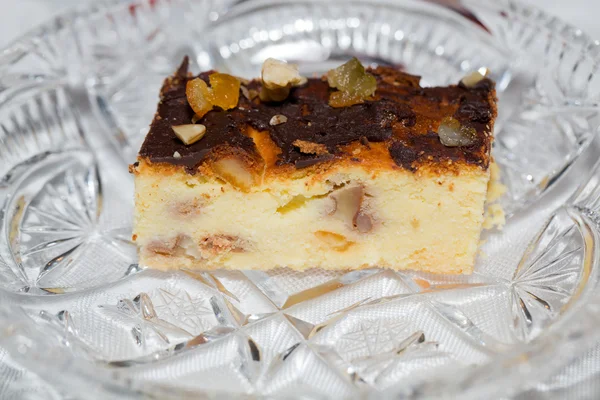Cheesecake slice on a Plate — Zdjęcie stockowe