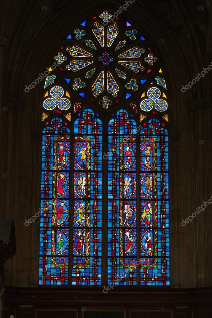Stained Glass Windows Of Saint Gatien Cathedral In Tours France Stock Photo By C Wjarek