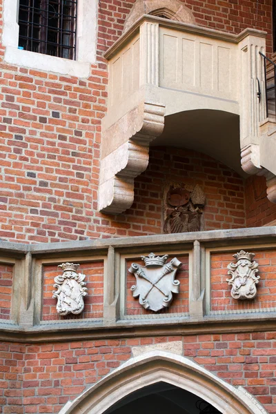 The courtyard of the collegium Maius of the Jagiellonski university in Krakow in Poland — Stock Photo, Image