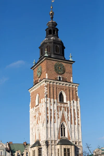 Wieża Ratuszowa na rynku głównym w Krakowie — Zdjęcie stockowe