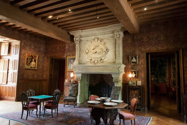 Decoración interior en el castillo de Azay-le-Rideau. Valle del Loira, Francia — Foto de Stock