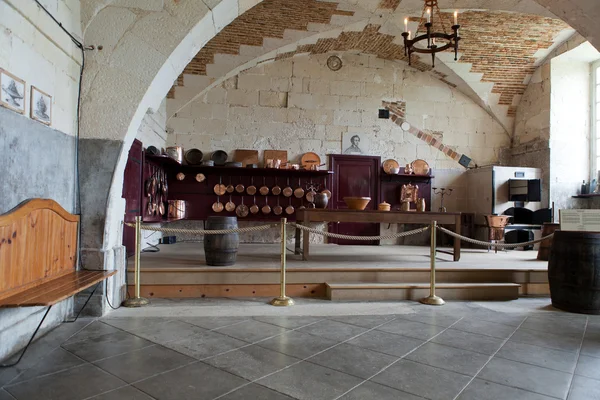 在 valencay 城堡的厨房。法国卢瓦尔河谷 — 图库照片
