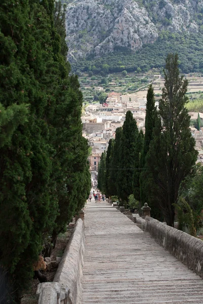 Calvary adımlar pollensa, mallorca, İspanya