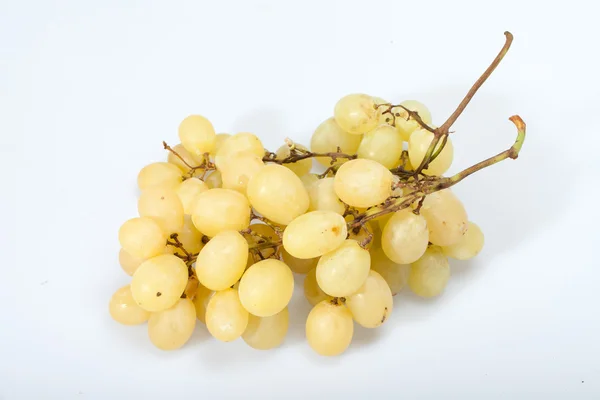 甜和成熟白色衬底上分离出的白葡萄品种 — 图库照片