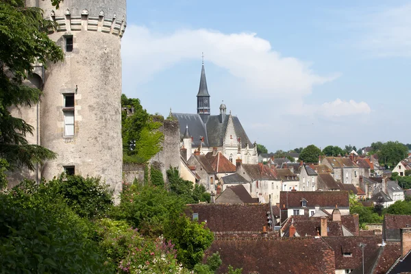 A Montresor a bájos kis vidéki város a Loire-völgy — Stock Fotó