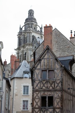 Blois, Loire Valley, Fransa 'da yarı keresteli bir ev.