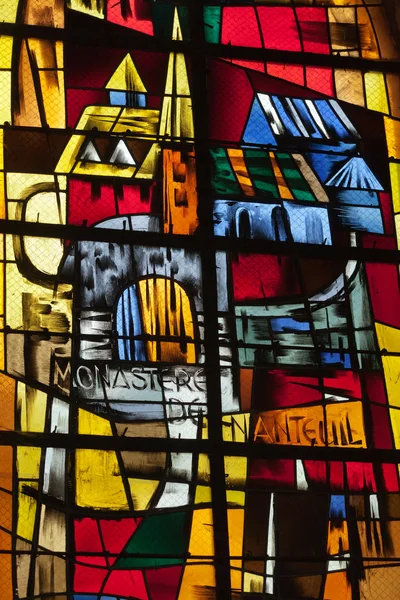 Stained glass windows of Saint Gatien cathedral in Blois. France — Stock Photo, Image