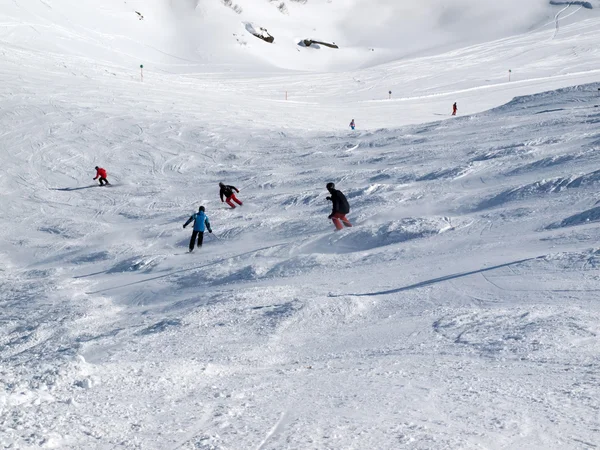Skigebied in de Alpen — Stockfoto