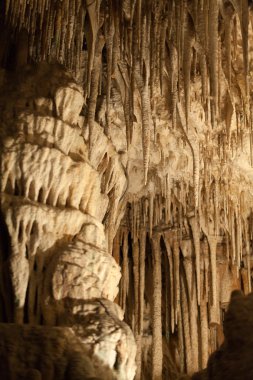 Bir sürü dikit ve sarkıt olan Drach mağaraları. Mayorka, İspanya