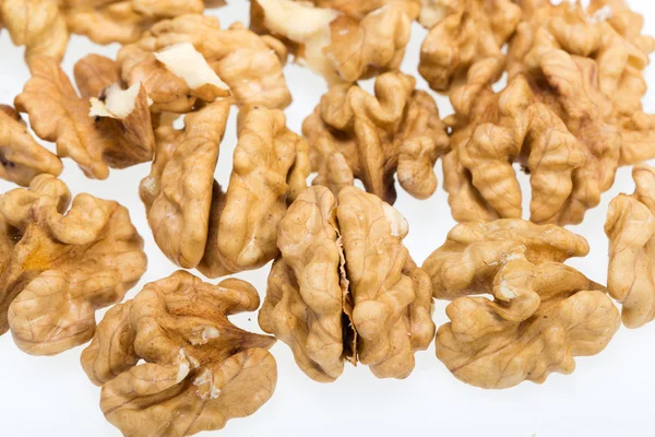 Cracked walnut isolated on the white background — Stock Photo, Image