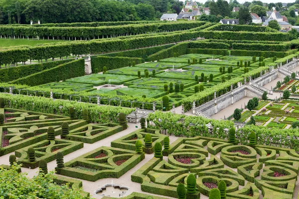 Tuinen en Château de villandry in Loirevallei in Frankrijk — Stockfoto