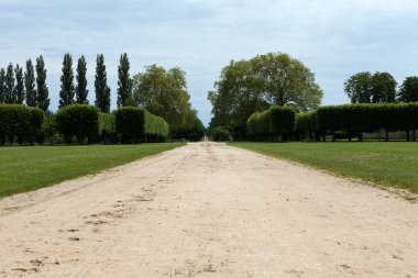 büyük çayır ve kale chambord çevresinde park. Fransa