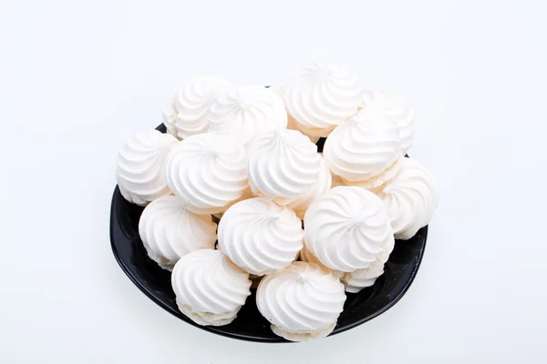 Galletas de vainilla francesa merengue sobre fondo blanco — Foto de Stock