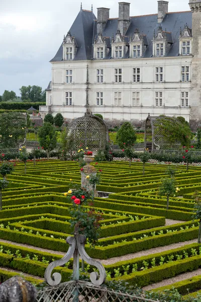 Villandry Şatosu 'ndaki bahçe. Loire Vadisi, Fransa — Stok fotoğraf