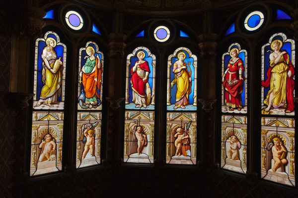 A stained glass from Blois Chateau, valley of Loire, France — Stock Photo, Image