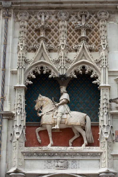Statue of King Louis XII on the entrance to Chateau de Blois. Loire Valley, France Stock Picture