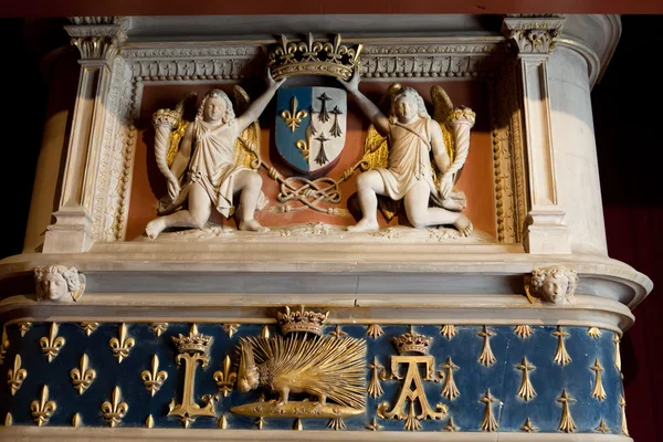 Stachelschwein-Emblem des Hauses der Orangen. Schloß von Blois, Loire-Tal, Frankreich — Stockfoto