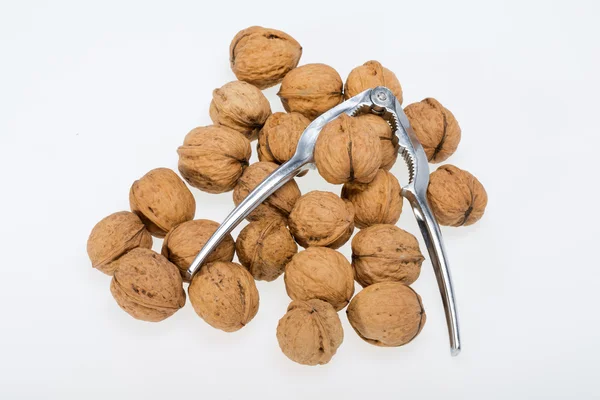 Walnuts heap isolated on  white background — Stock Photo, Image