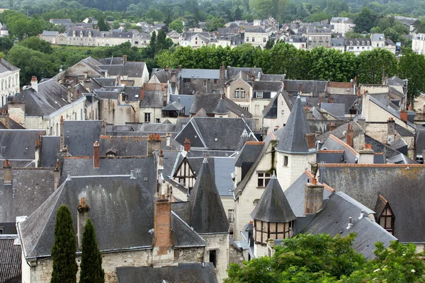Дахи міста Шинон, В'єнна долини, Франція — стокове фото