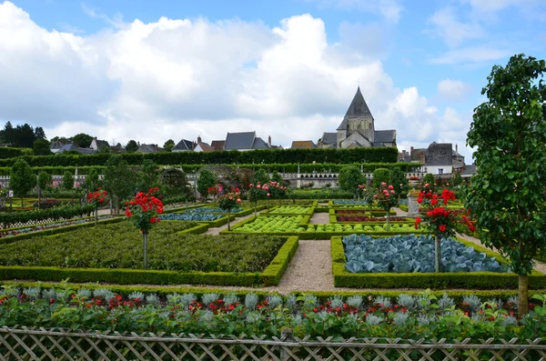 Trädgårdar och chateau de villandry i Loiredalen i Frankrike — Stockfoto