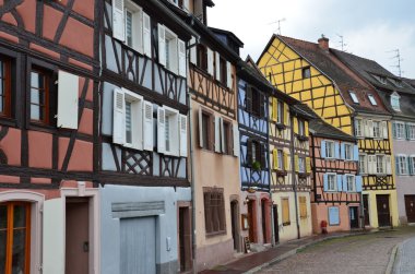 yarı ahşap evleri, colmar, alsace, Fransa