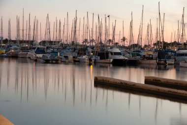 Alcudia marina geceleri. Majorca, İspanya