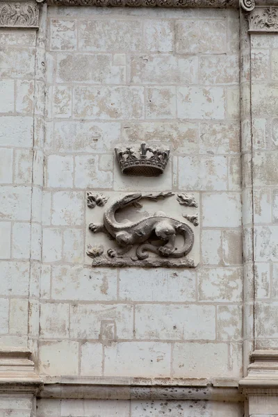 O Salamandra, Emblema de François I. Castelo de Blois. Loire Valley, França — Fotografia de Stock