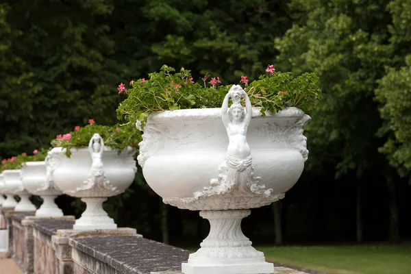 Pots de fleurs décoratifs avec le motif de la femme — Photo