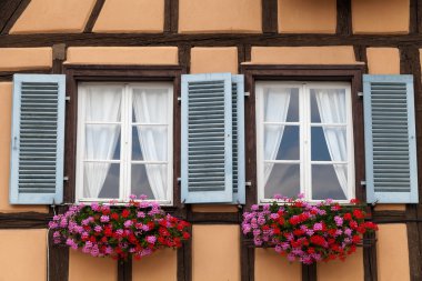 eguisheim, alsace, Fransa bir evde pencere