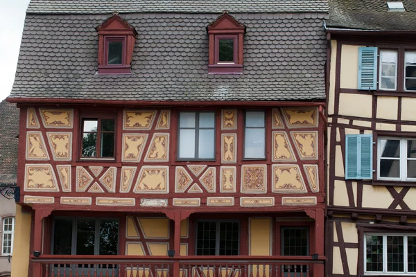 Yarı ahşap evleri, colmar, alsace, Fransa — Stok fotoğraf