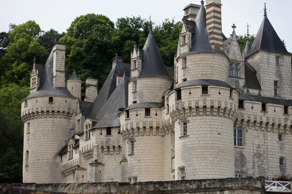 Castel rigny usse uyku güzellik Kalesi olarak bilinen ve onbirinci yüzyılda inşa edilmiş olan. Loire Vadisi — Stok fotoğraf