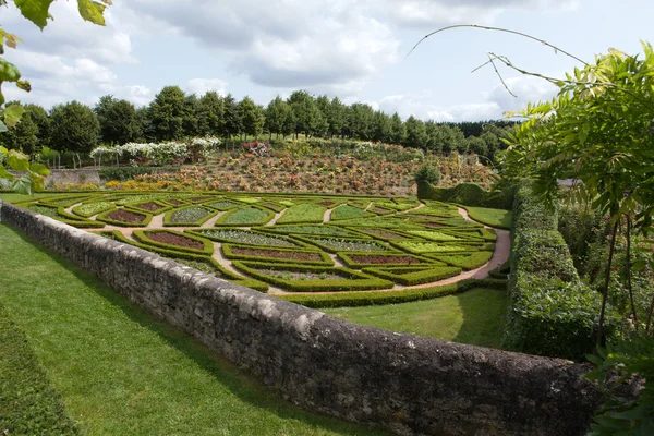 Subtelne, wyrafinowane i pełne smaku ogród i Pałac la chatonniere w pobliżu villandry. Dolina Loary — Zdjęcie stockowe