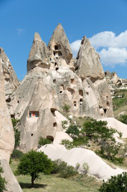 Türkiye 'nin Kapadokya kentindeki Uchisar kalesine bakış