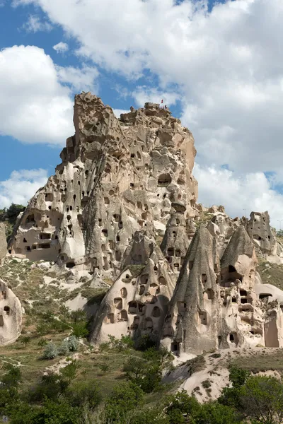 Türkiye 'nin Kapadokya kentindeki Uchisar kalesine bakış — Stok fotoğraf