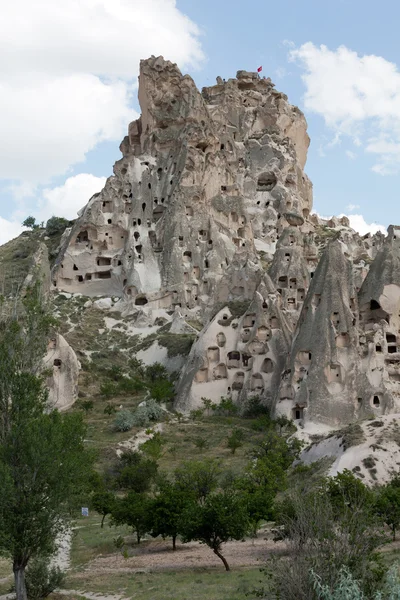 Türkiye 'nin Kapadokya kentindeki Uchisar kalesine bakış — Stok fotoğraf