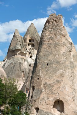 Türkiye 'nin Kapadokya kentindeki Uchisar kalesine bakış