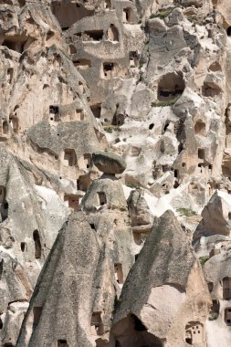 Türkiye 'nin Kapadokya kentindeki Uchisar kalesine bakış