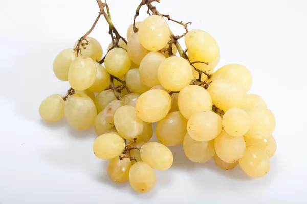 Słodkie i dojrzałe, winogrona białe na białym tle — Zdjęcie stockowe