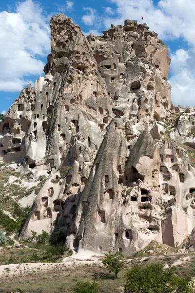 Türkiye 'nin Kapadokya kentindeki Uchisar kalesine bakış — Stok fotoğraf