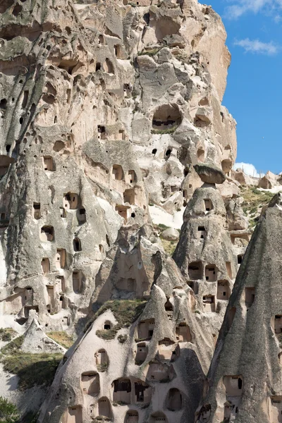 View of Uchisar castle in Cappadocia, Turkey — стоковое фото