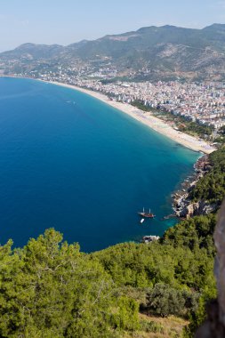 Alanya - Kleopatra plajı. Alanya, Türkiye 'nin en popüler sahil beldelerinden biri.