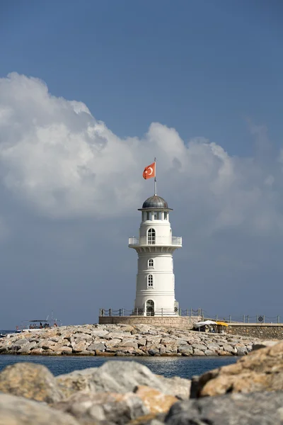 Deniz feneri Port Alanya, Türkiye. — Stok fotoğraf