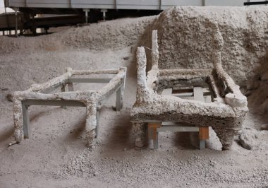 Santorini, Yunanistan - 01 Temmuz 2021: Yunanistan 'ın Santorini adasında bir Minos Çağı yerleşim yeri olan Akrotiri