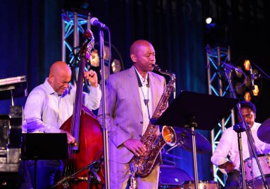 Cracow, Polonya - 11 Temmuz 2021: Branford Marsalis Quartet, Krakow 'da düzenlenen 26.