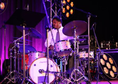 Cracow, Polonya - 11 Temmuz 2021: Branford Marsalis Quartet, Krakow 'da düzenlenen 26.